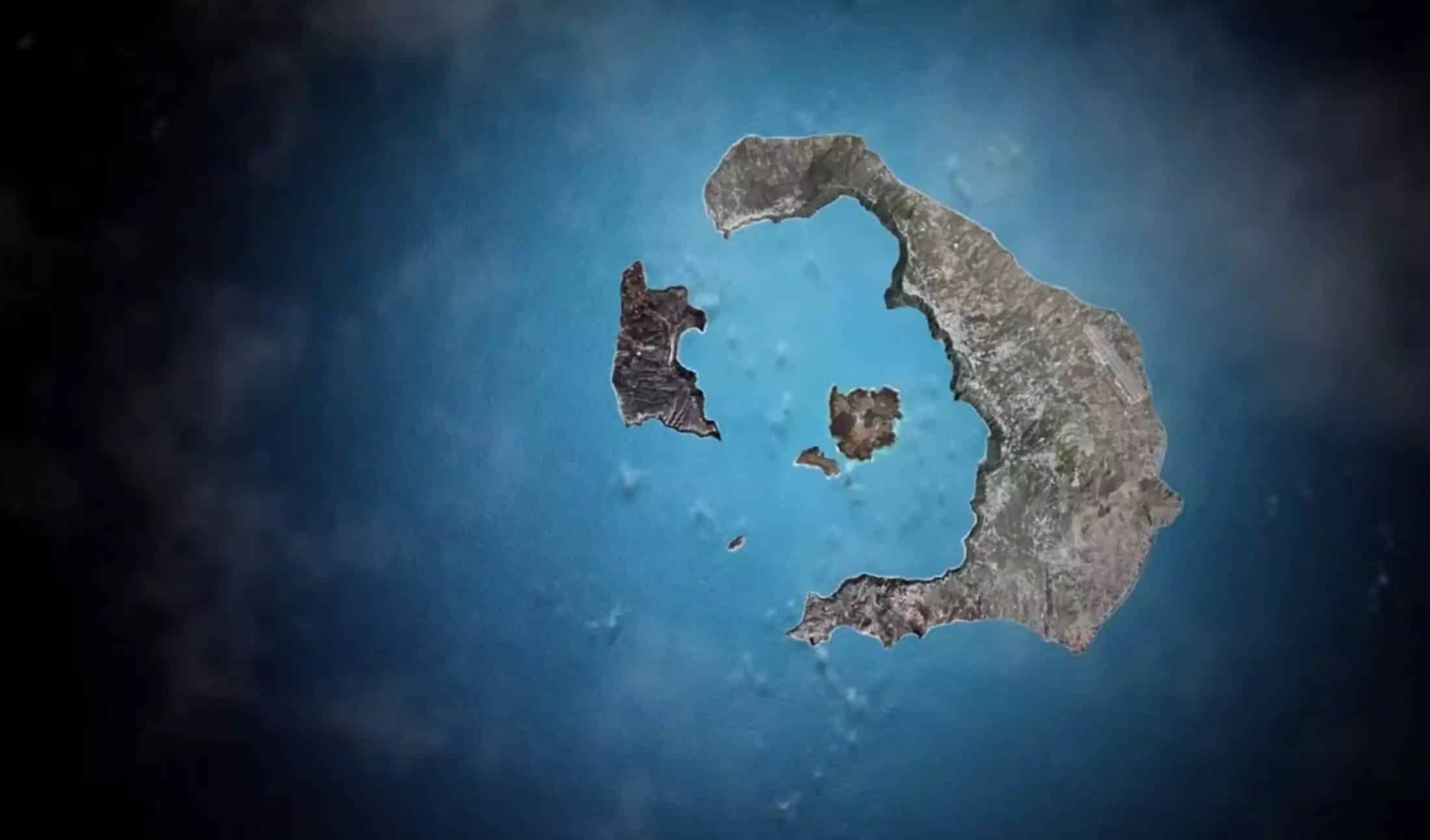 Σαντορινη απο δορυφορο